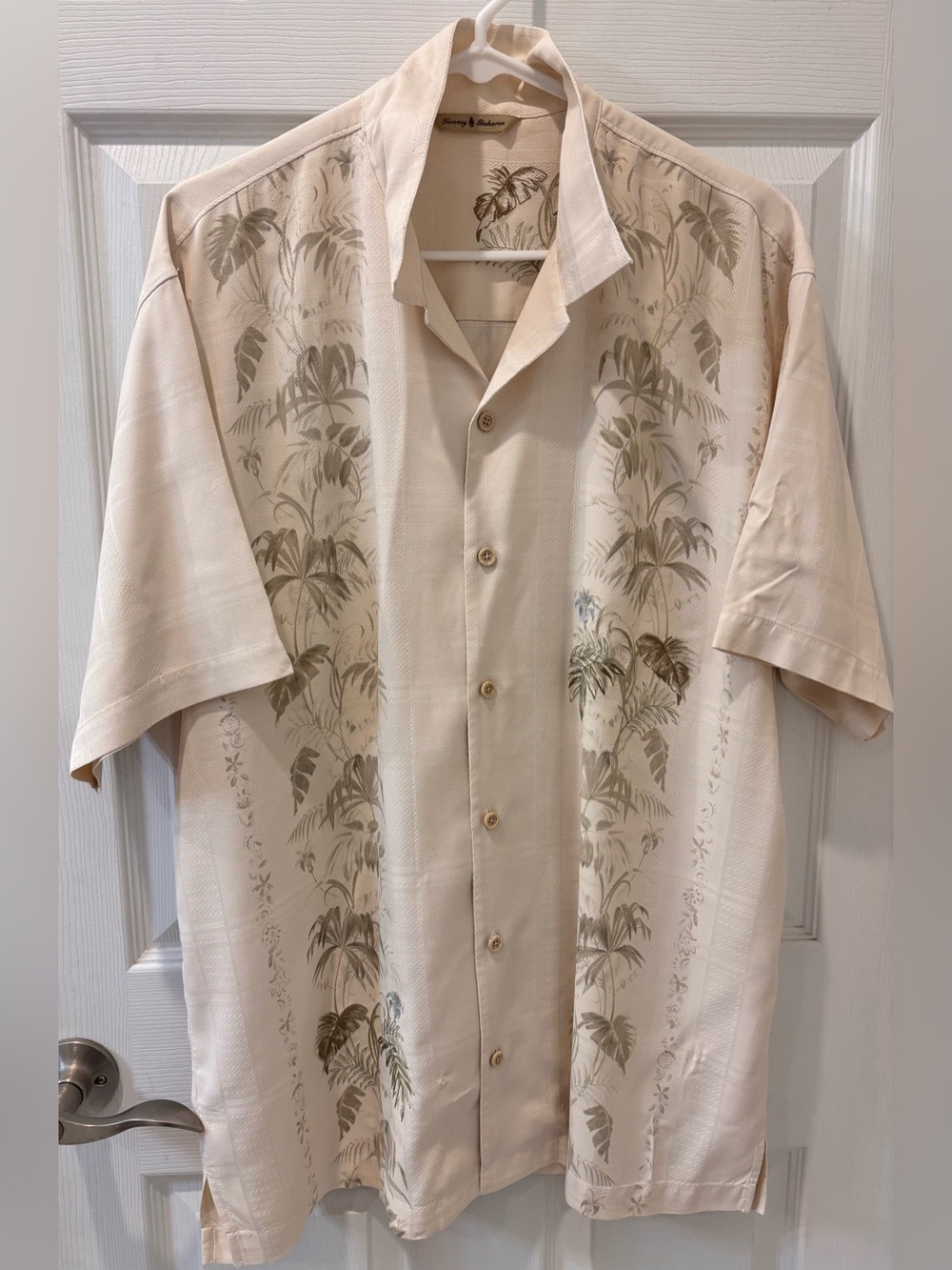 Tommy Bahama Embroidered Golden Palms Silk Camp Shirt